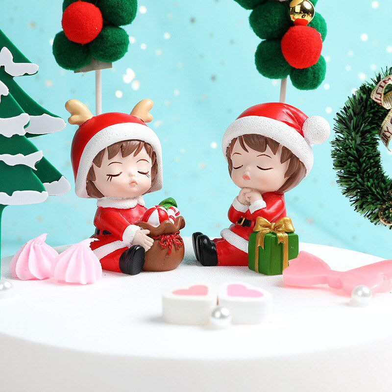治愈系创意圣诞节小摆件圣诞老人雪人办公室桌面可爱卡通装饰礼物