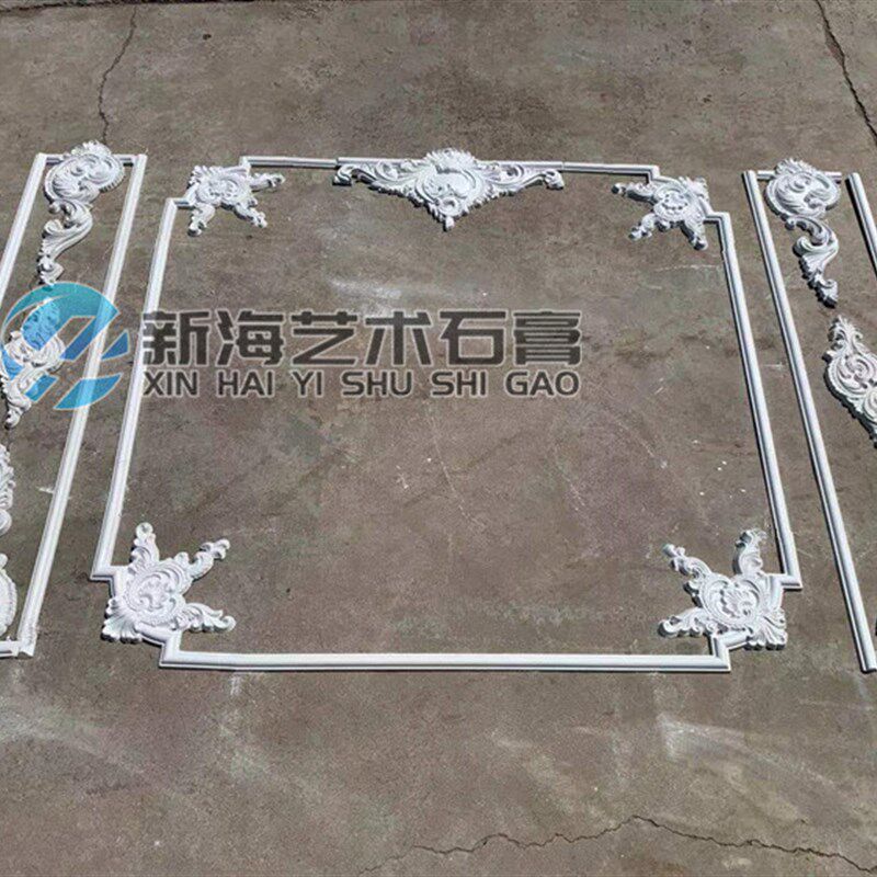 欧式法式美式石膏线条吊顶线罗马柱电视沙发背景墙装饰角花浮雕花