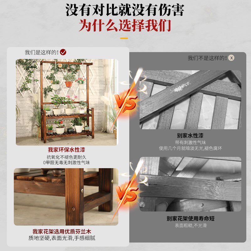 防腐木花架花盆爬藤架户外围栏攀爬室外庭院栅栏装饰花槽隔断花箱