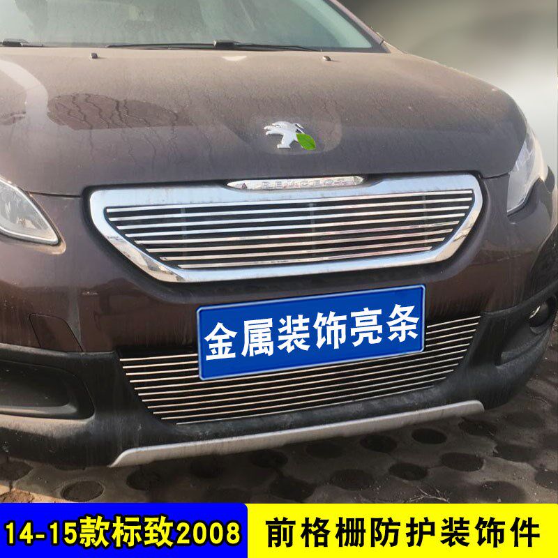 东风标致206/2008中网改装饰条 前脸外观专用汽车用品配件防虫网