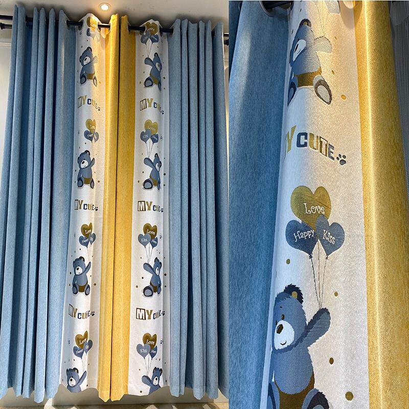 儿童房遮光窗帘女孩可爱卡通北欧男孩卧室飘窗落地窗成品定制新款