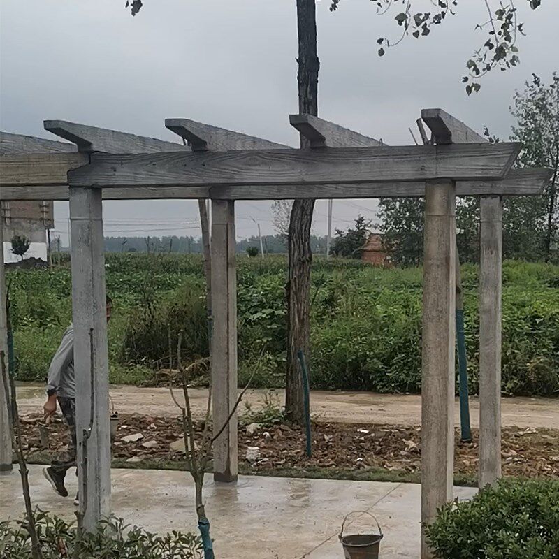 水泥仿木长廊廊架防蛀葡萄架花架户外弧形木走廊车雨棚庭院爬藤架
