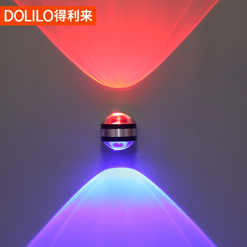 得利来led壁灯沙发背景墙壁灯明装射灯卧室床头灯过道灯双头水晶
