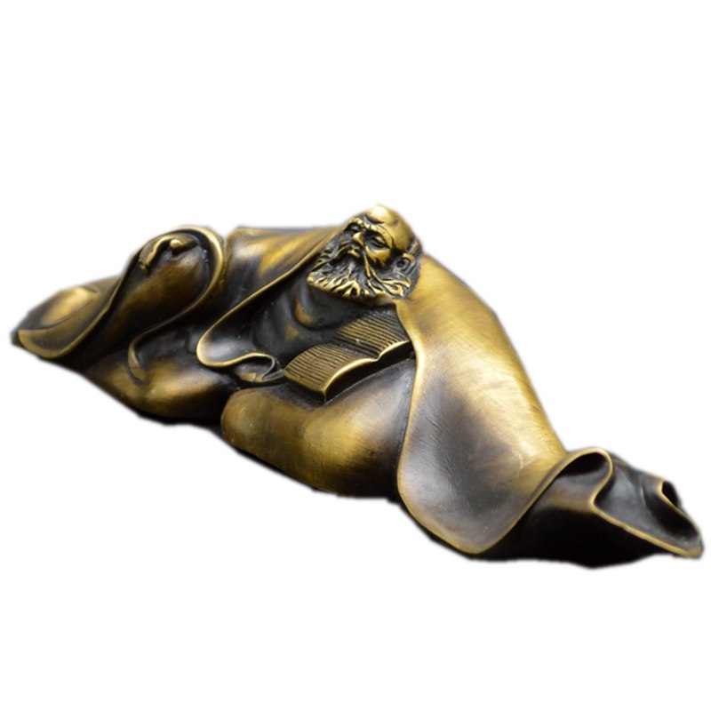 纯铜知了镇纸摆件黄铜镇纸书房铜镇尺桌面装饰品复古精致礼品送礼