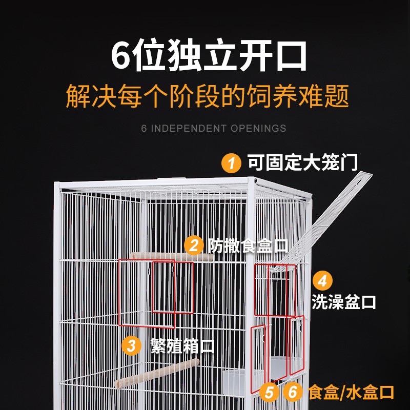 鹦鹉鸟笼大号超大特大大型八哥玄凤虎皮通用豪华别墅专用家用笼子