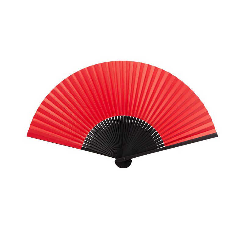 夏风秋艺中国风复古风嫣红素白镂空宣纸扇子日用便携汉服舞蹈折扇