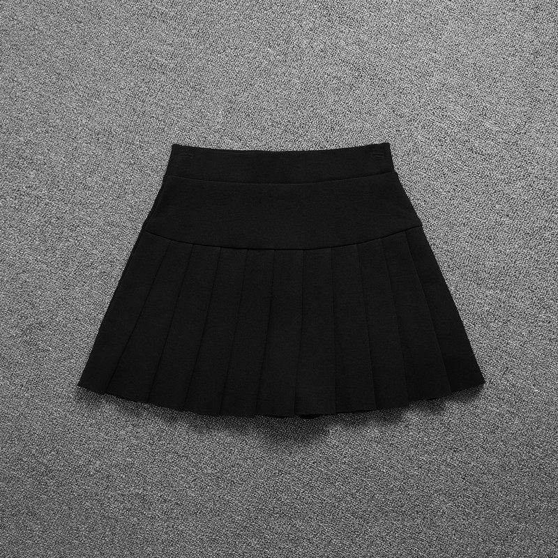 百褶裙女高腰自带安全裤有内衬防走光半身裙a字裙短款松紧腰短裙