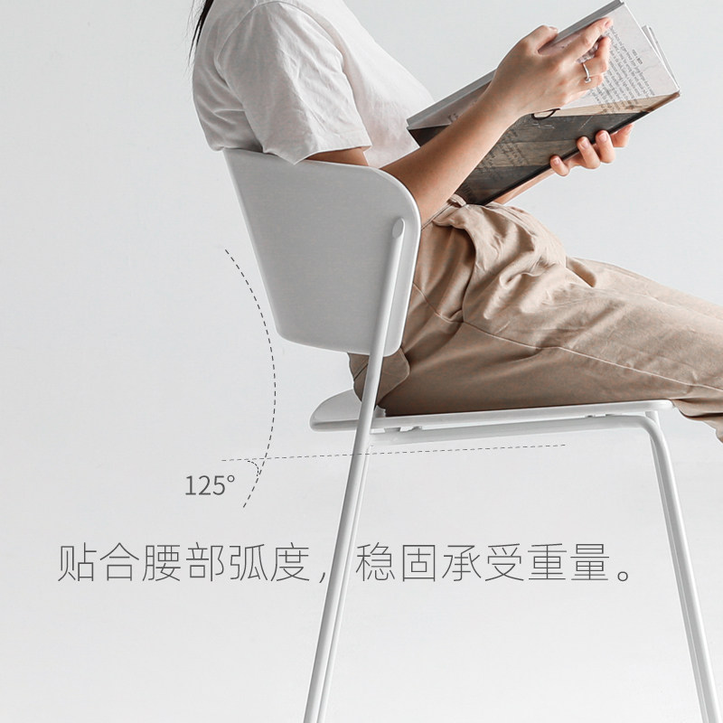 创意咖啡厅餐厅椅子奶油风靠背北欧椅子网红原木休闲区办公室椅子