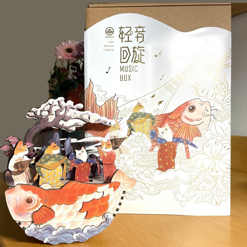 春江花月夜八音盒/轻音回旋梦唐画猫DIY音乐盒梦幻少女生日礼物图片