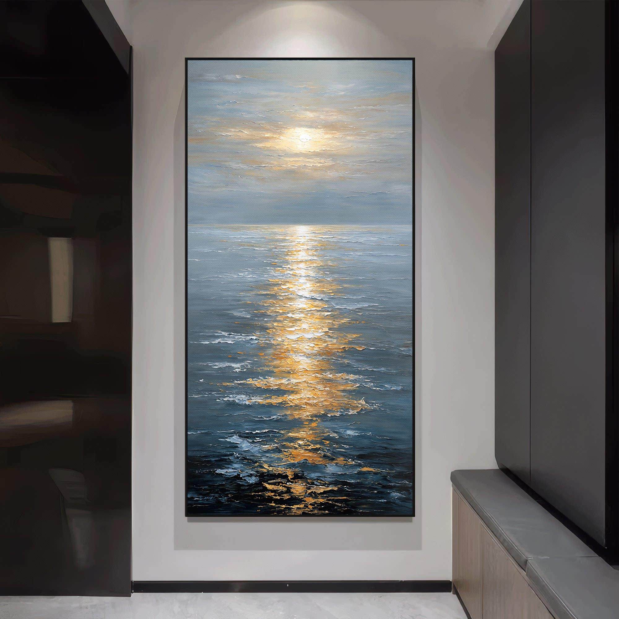 亿晖笔一画《逐浪金263112》现代简约入户简关装饰玄画风极走廊过