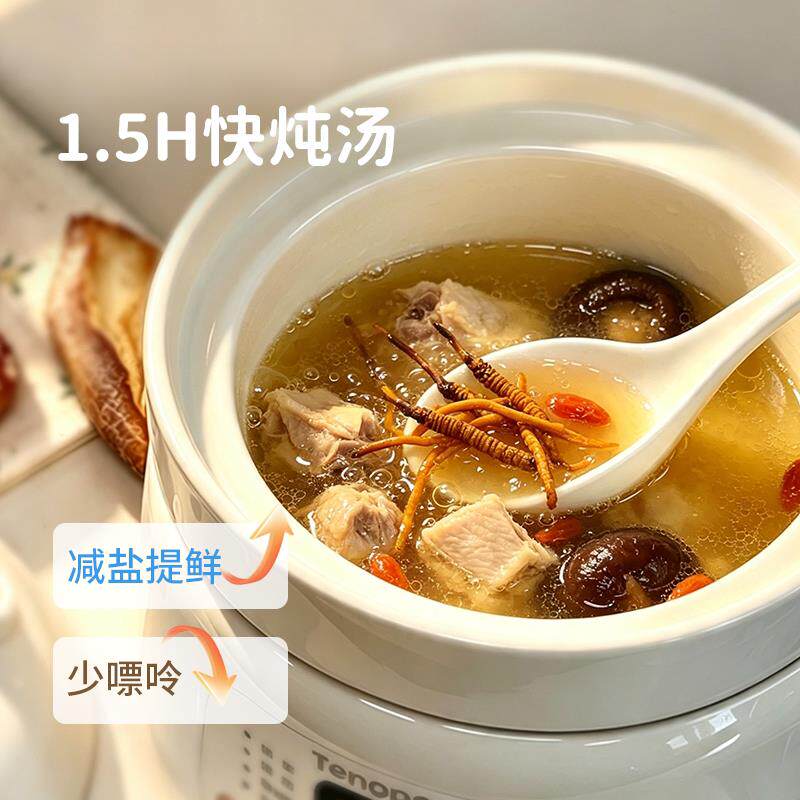 藤婆电炖锅煲汤神粥家用1-2人煲汤器陶瓷胆全自动微炖压12A-2快1
