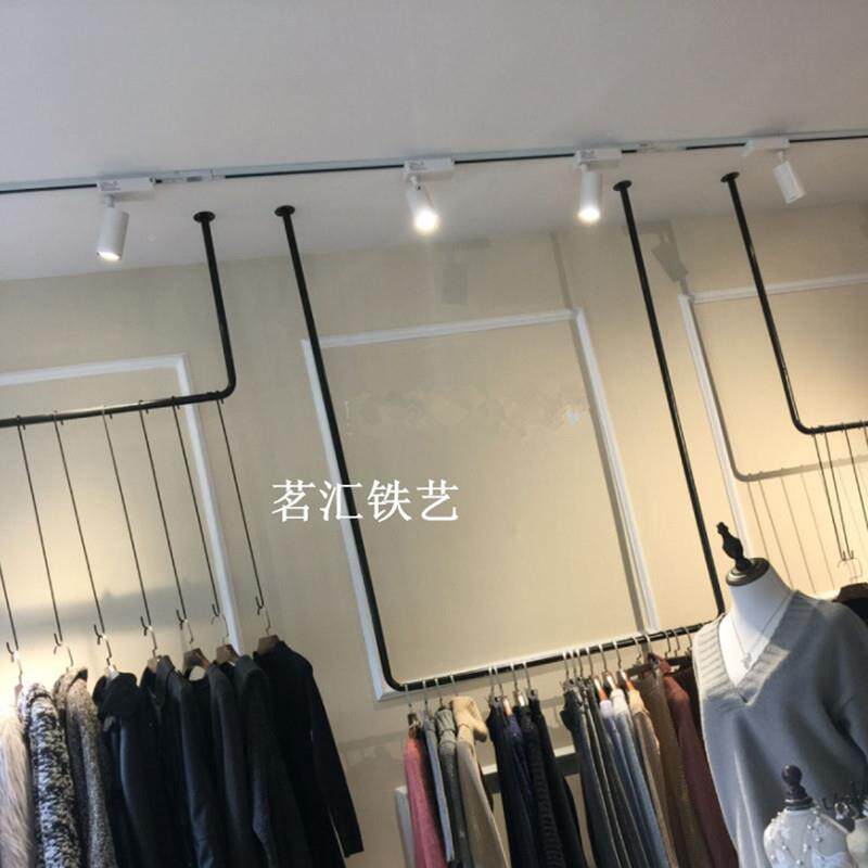 服装店衣架子铁艺吊顶婚纱A-125货装架悬挂女服装展示陈列架架上