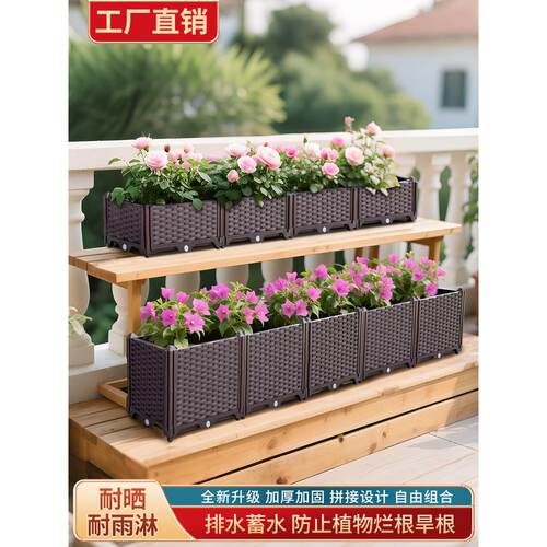 30宽种盆楼顶种阳菜专用菜箱户外花EUI箱台蔬菜种植箱料花盆花塑