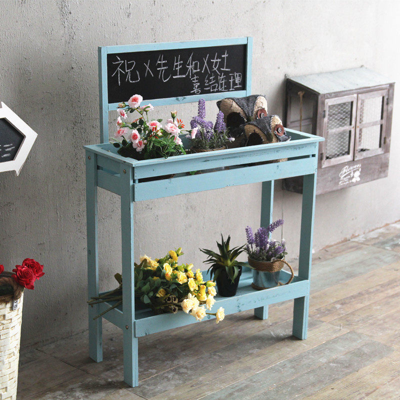 美式乡村装饰品花架咖啡馆店铺餐厅摆件创意个性置物架店门口摆设