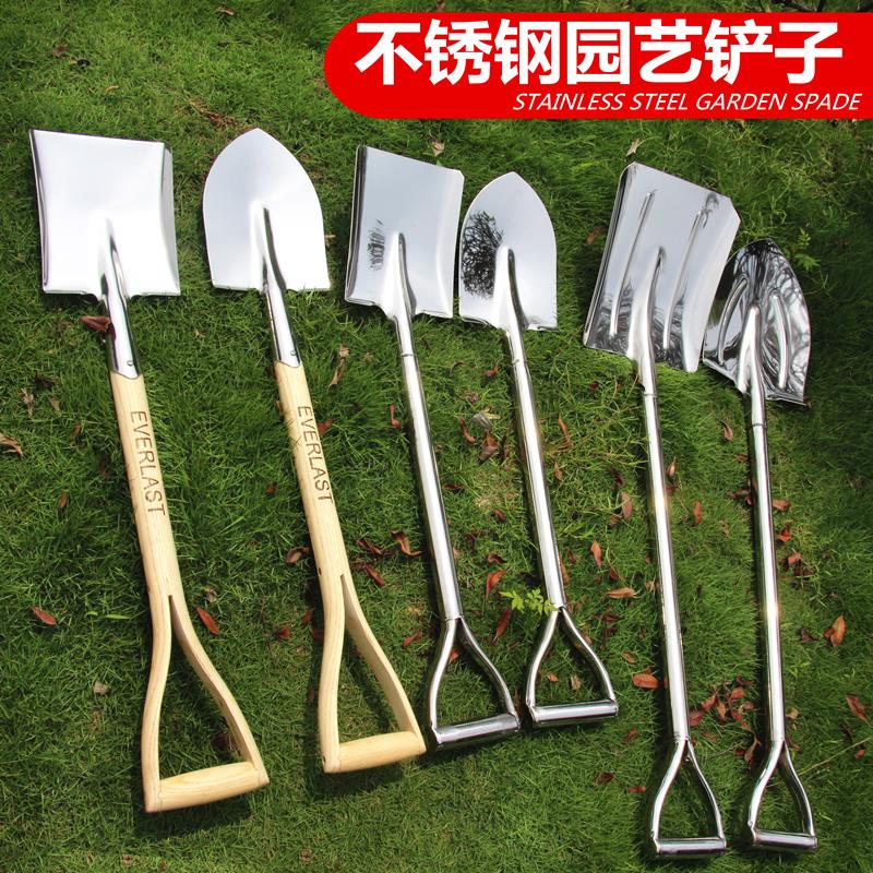 铁锹农用铲子大铁铲户外挖土全钢不锈钢园艺种花工具家用赶海