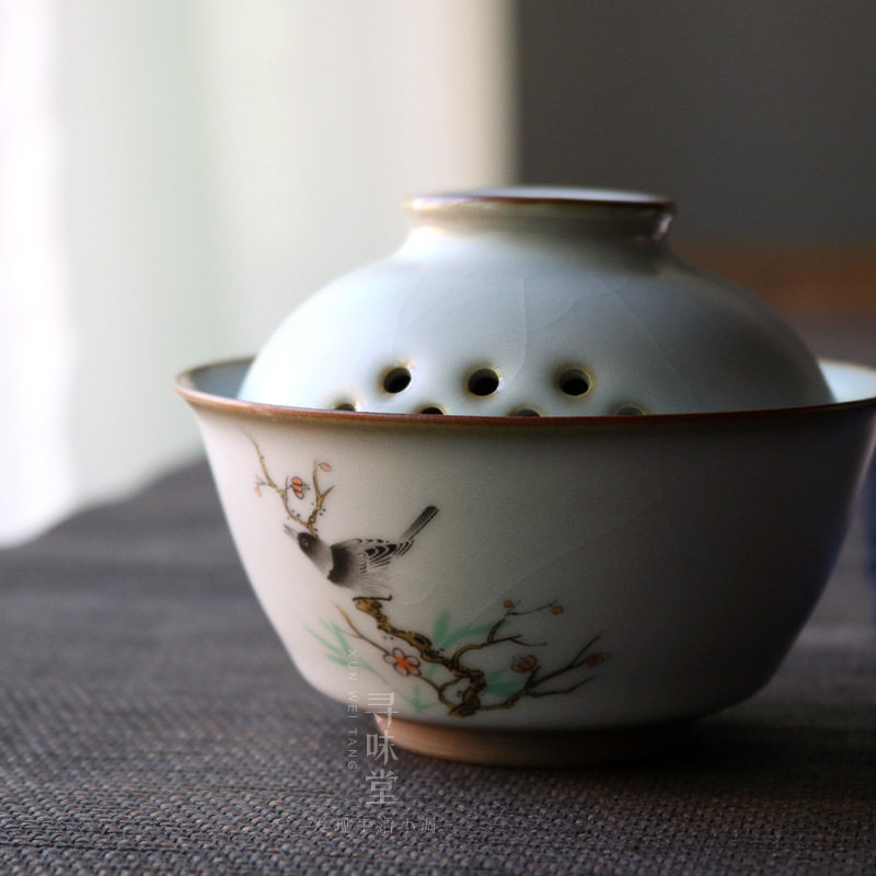 月白汝窑旅行茶具组 白色陶瓷便携快客杯功夫茶具 随身携带茶具包