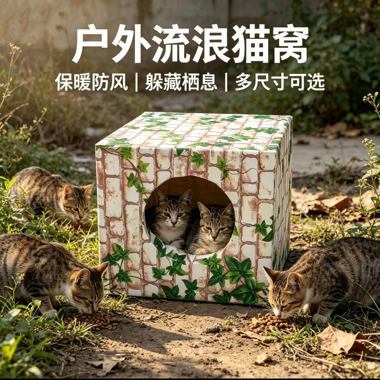 加厚保暖流猫窝狗窝室外防水季保冬浪宠物泡沫自制暖简易563房子