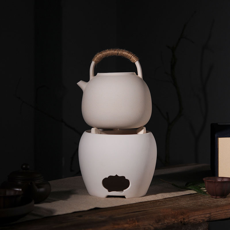 茶壶日式陶壶茶炉家用煮茶器烧水壶手提梁侧把壶炭火炉木炭烧碳炉