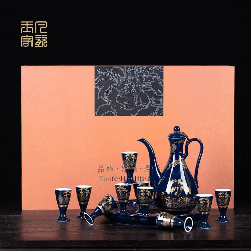 传统陶瓷白酒杯古风家用酒壶白酒酒具套装中式酒杯小号酒盅分酒器