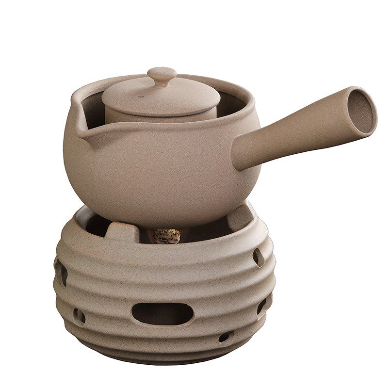 段泥侧把壶煮茶器套装温泡茶炉陶瓷茶壶户外可携式酒精炉煮茶壶泡