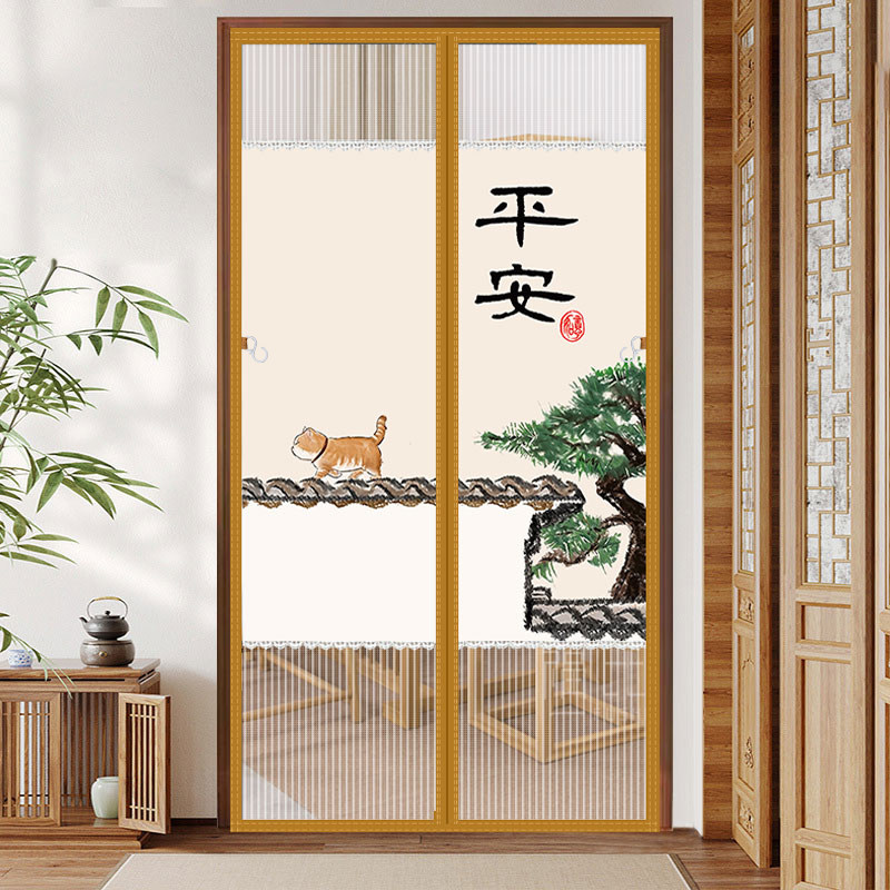 防蚊蝇虫门帘厨房防油烟门帘店铺商用隔断帘遮挡半帘饭店后厨挂帘