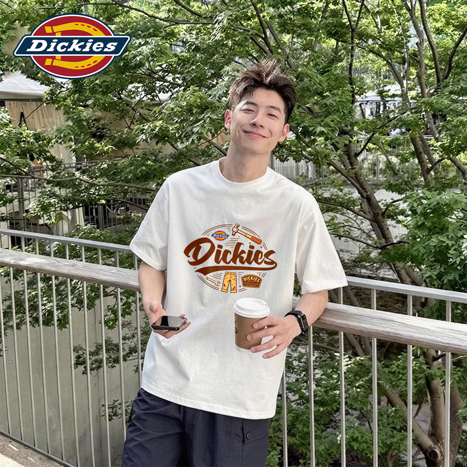 Dickies白色纯棉短袖T恤男生