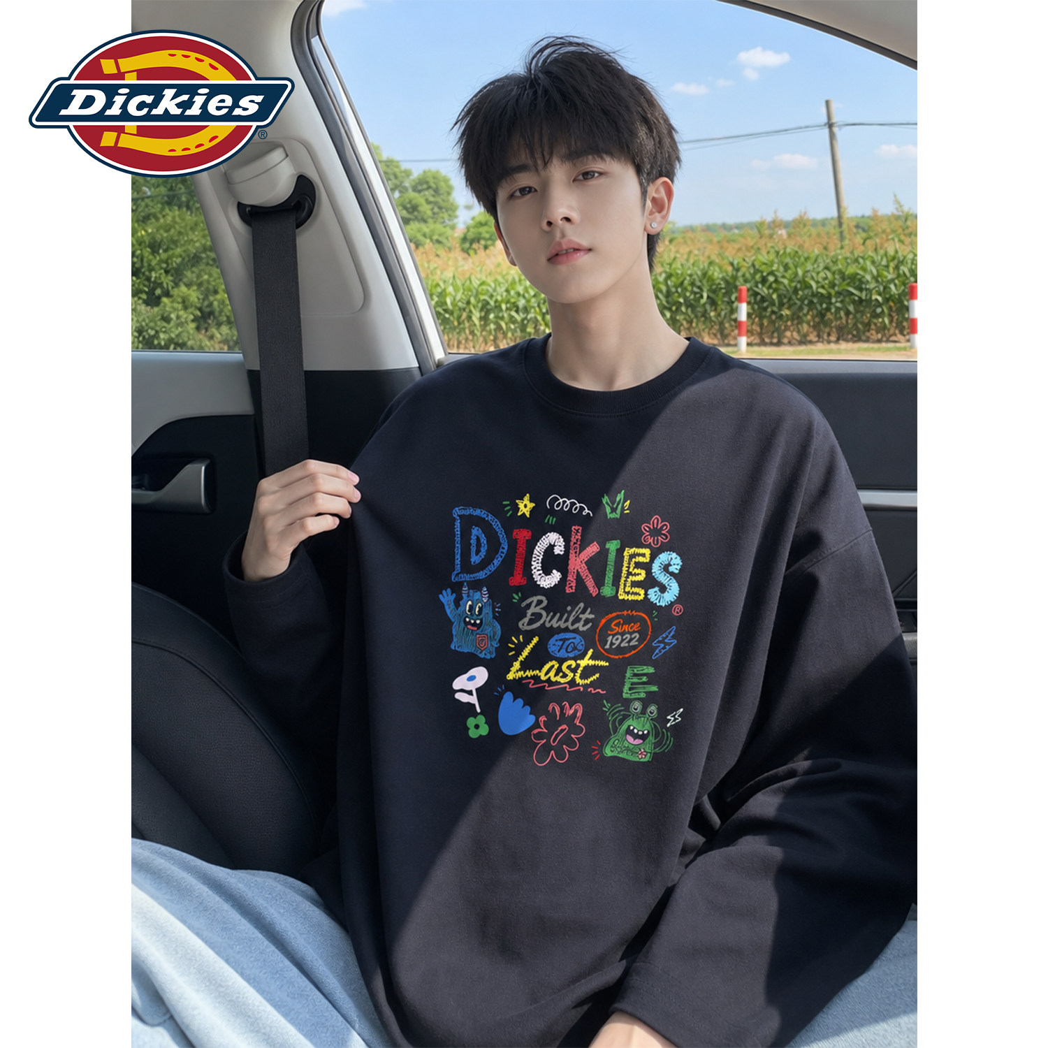 Dickies黑色长袖T恤男款