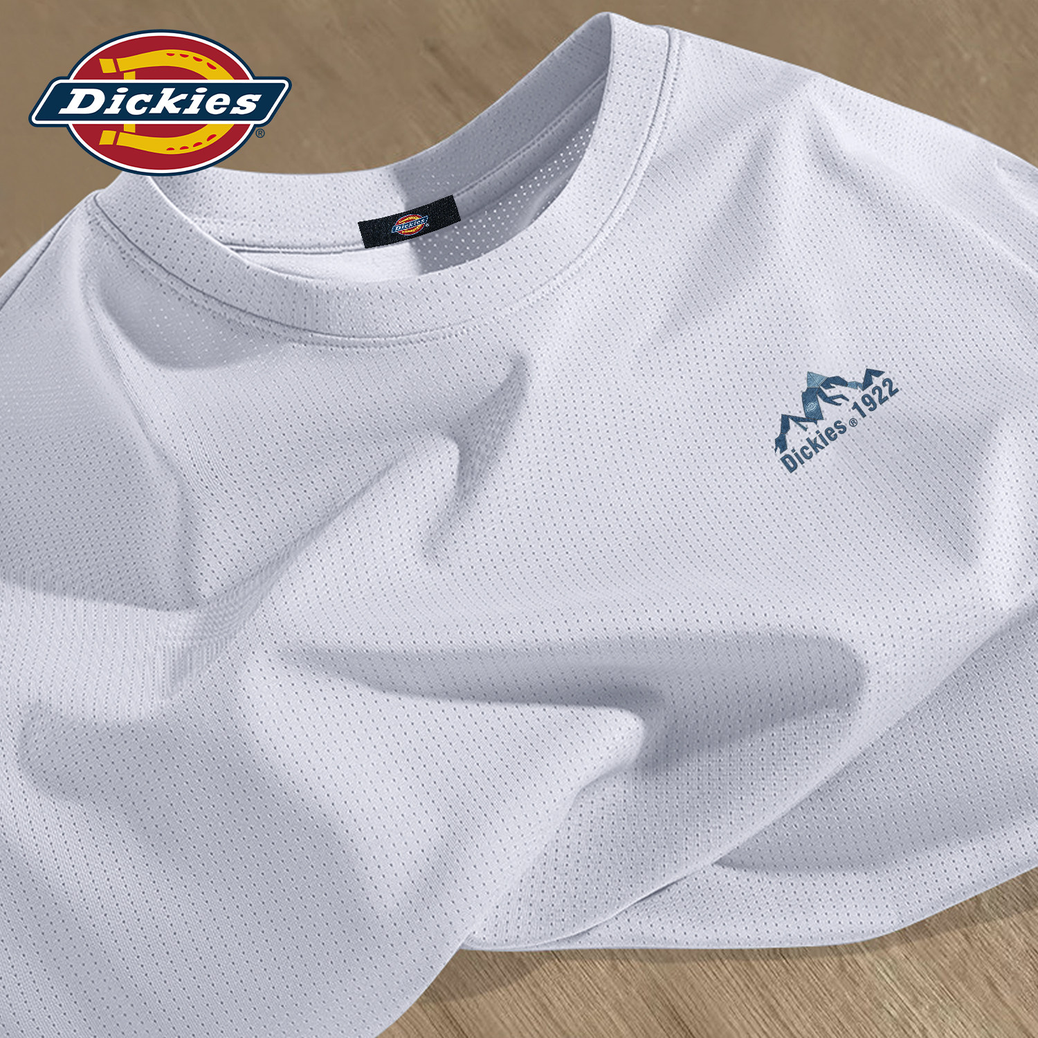 Dickies银灰色冰丝网眼短袖T恤男