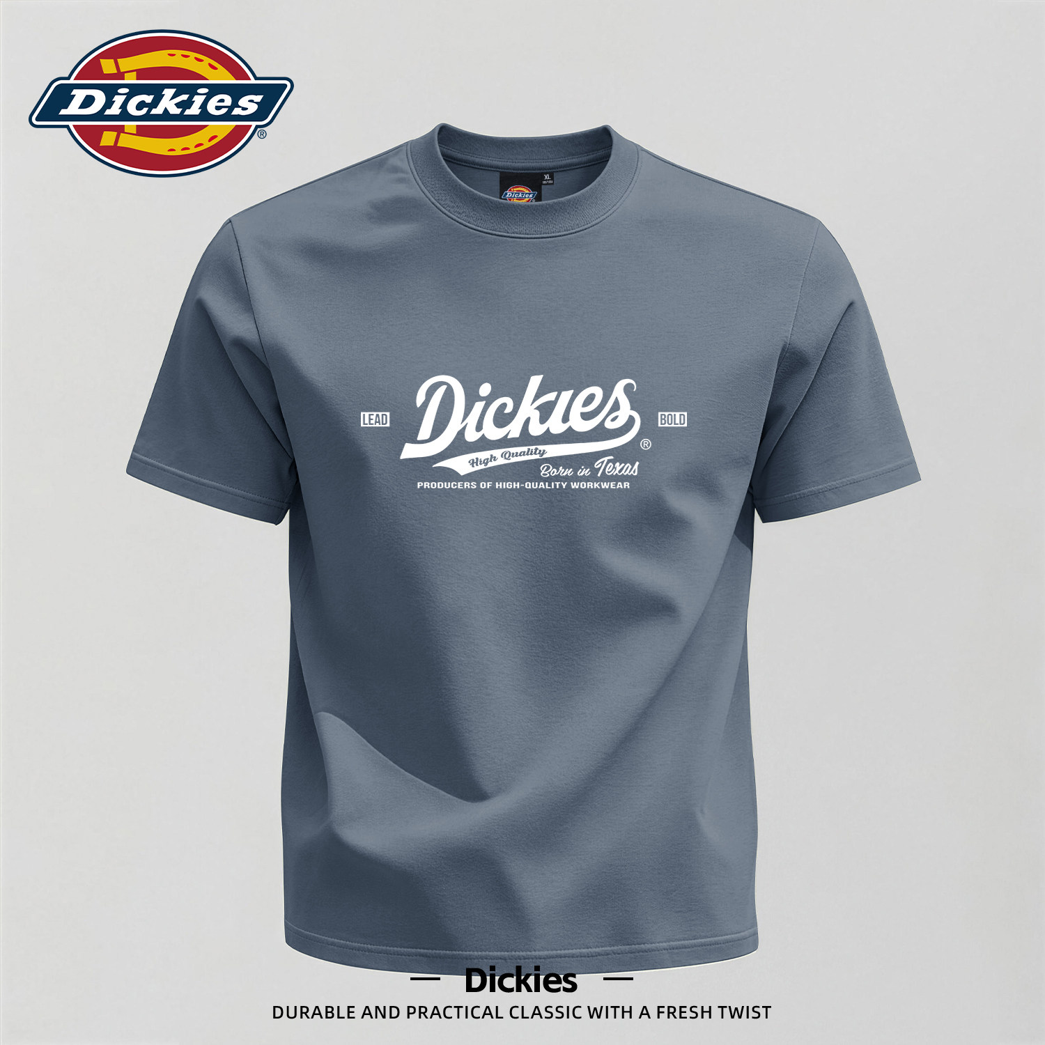 Dickies深灰色纯棉短袖T恤男