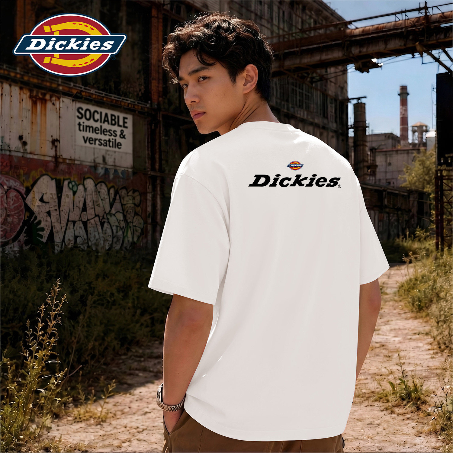 Dickies白色纯棉短袖T恤男生