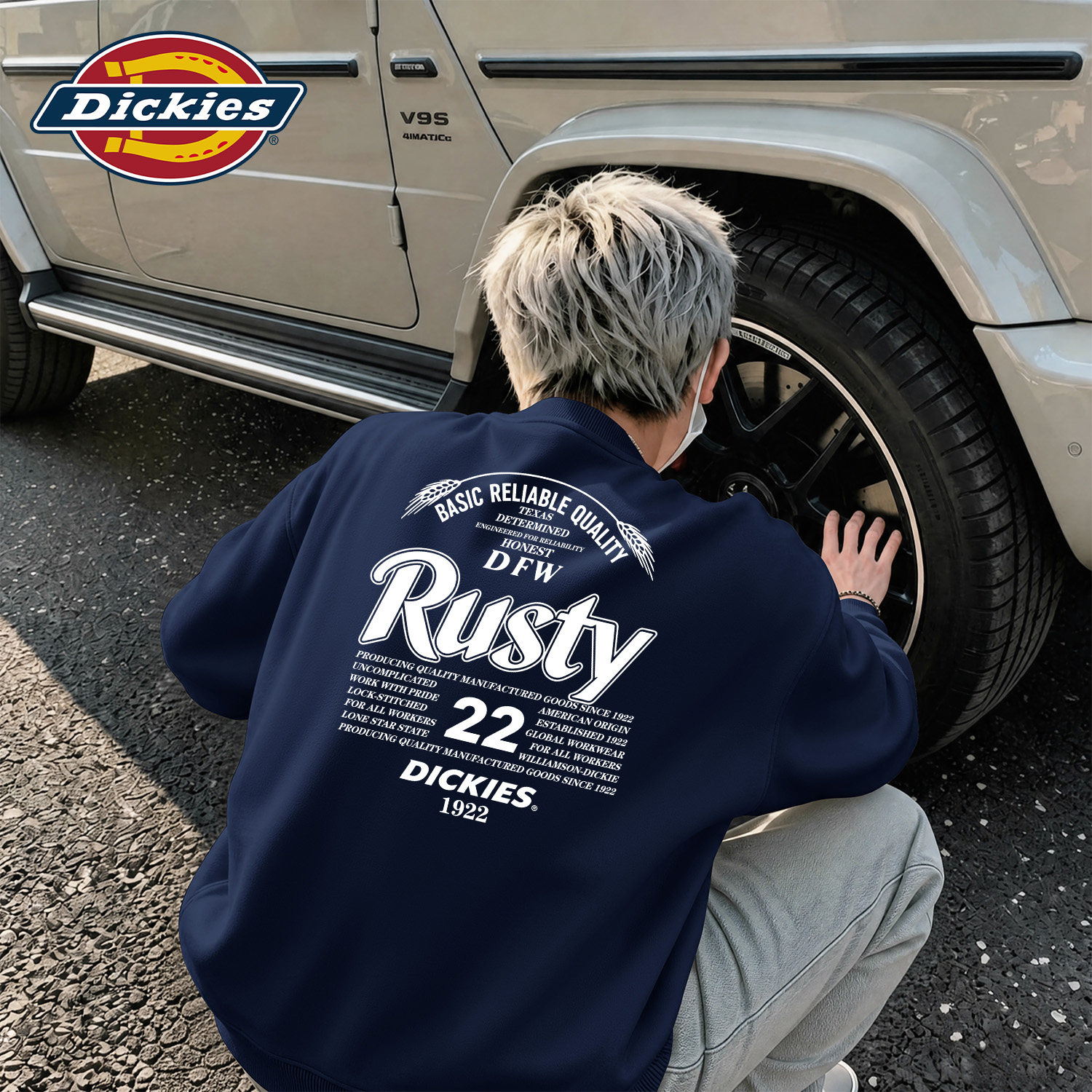Dickies潮男美式圆领长袖卫衣男
