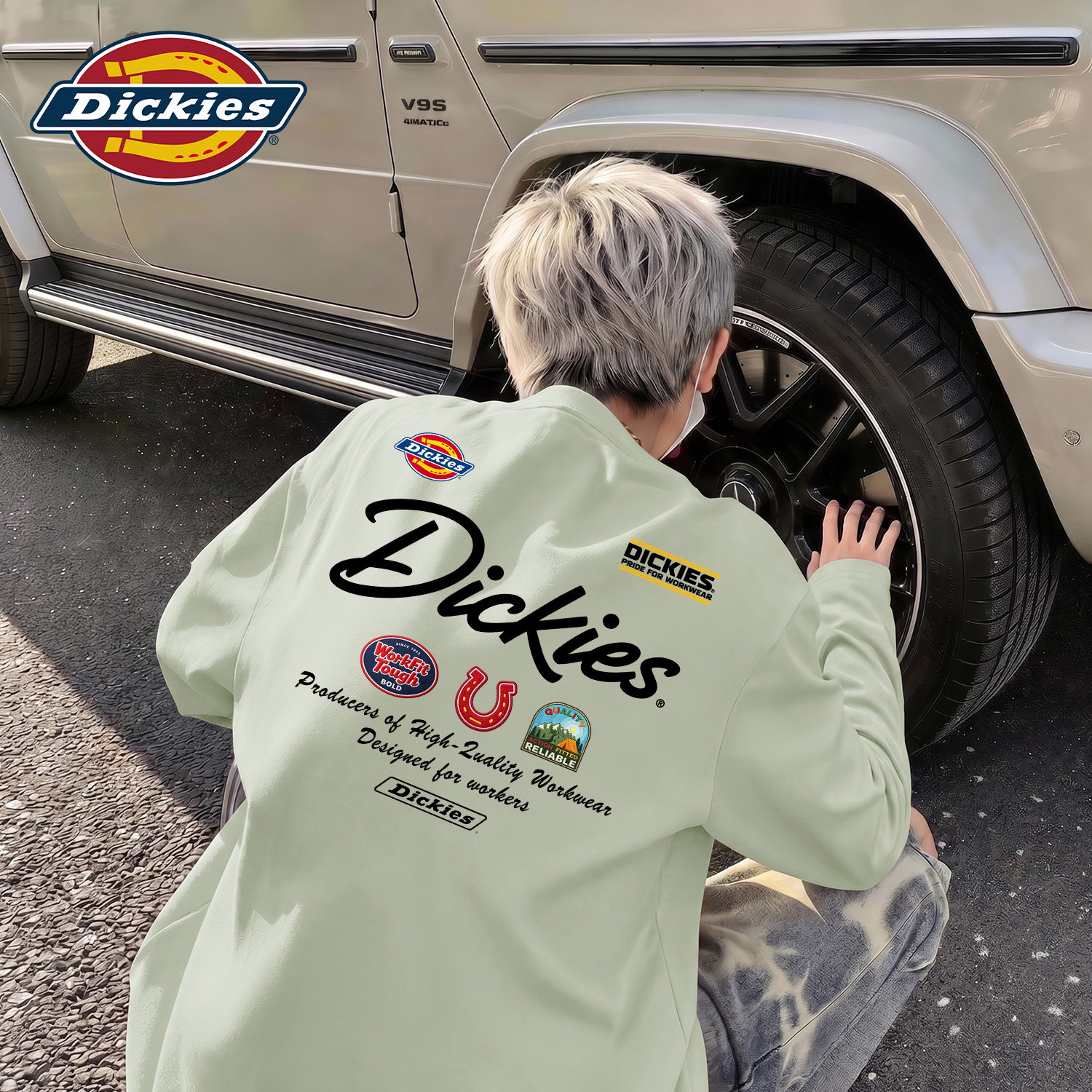 Dickies潮牌美式纯棉长袖t恤男
