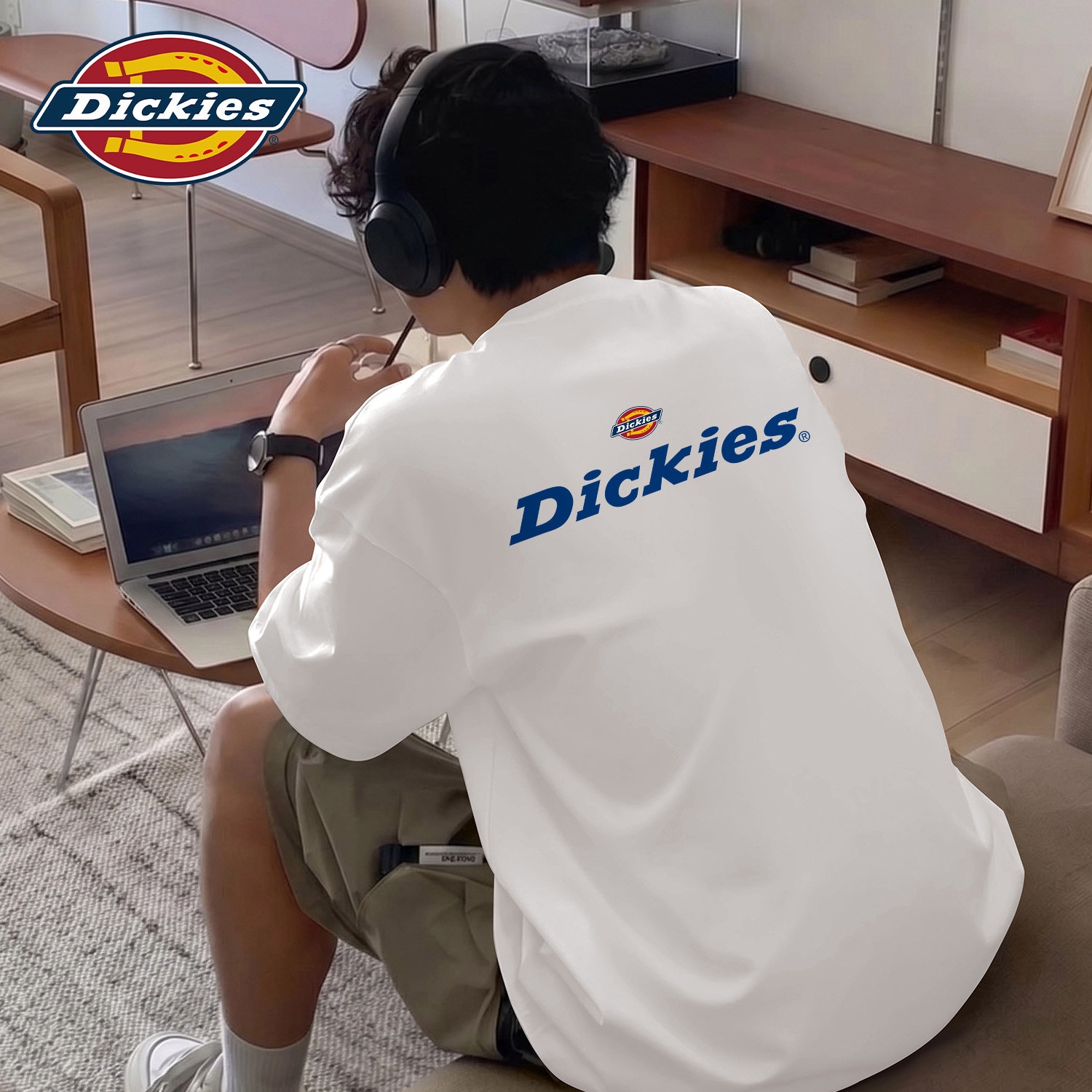 Dickies白色纯棉短袖T恤2026夏季新款情侣印花logo休闲纯棉五分袖
