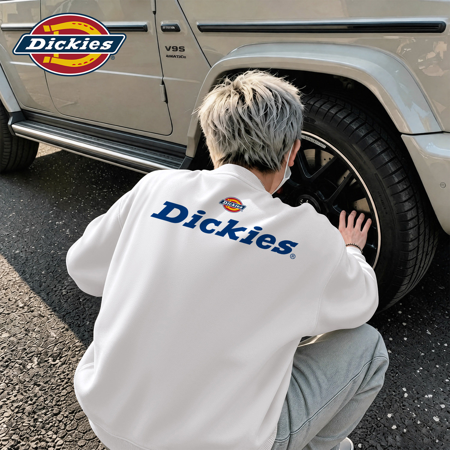 Dickies潮牌高街复古圆领卫衣男