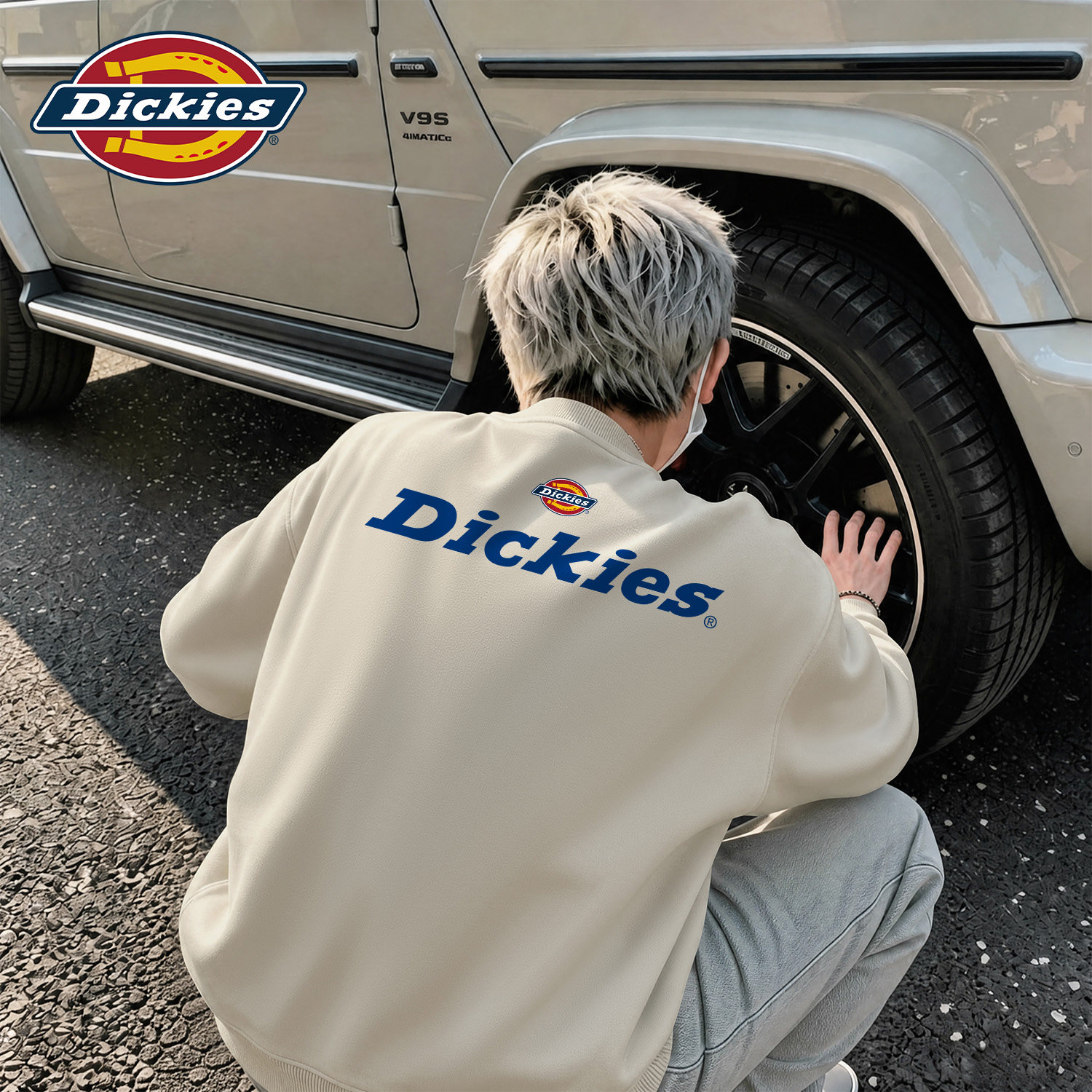 Dickies复古潮牌男士圆领卫衣男