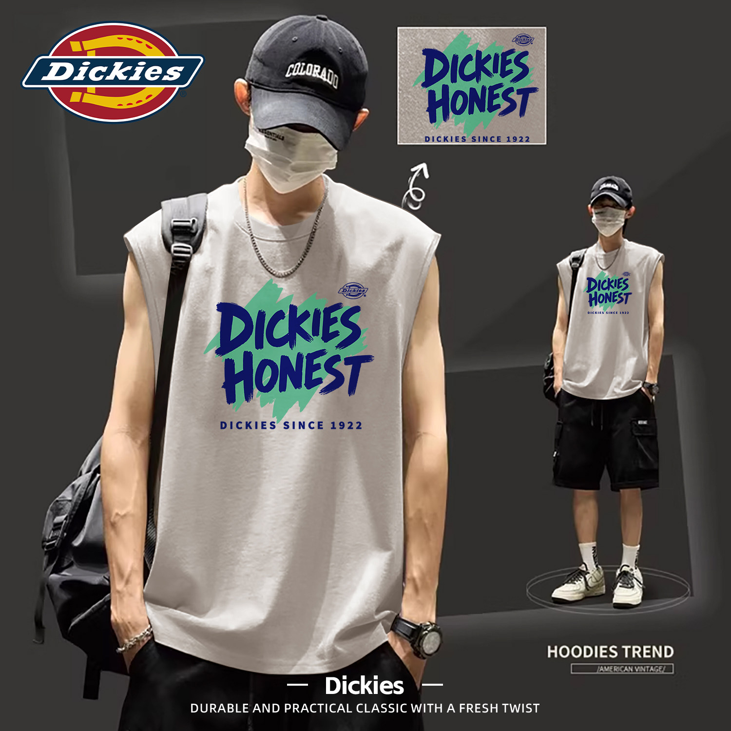 Dickies手写印花设计无袖背心