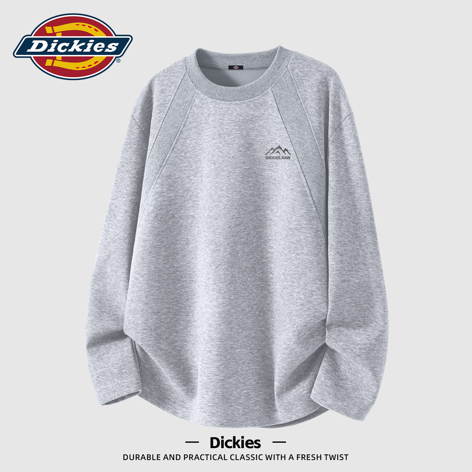 Dickies纯棉插肩男款t恤2026秋季新款长袖潮流印花男女同款卫衣
