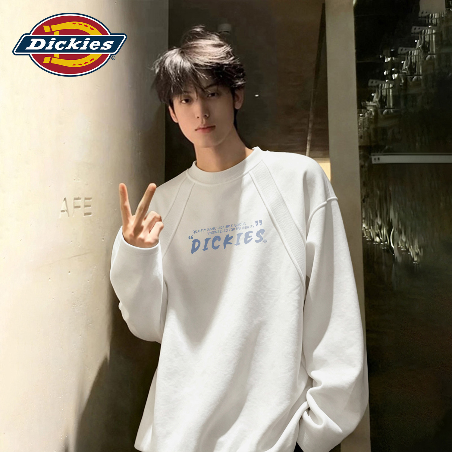 Dickies圆领长袖T恤男