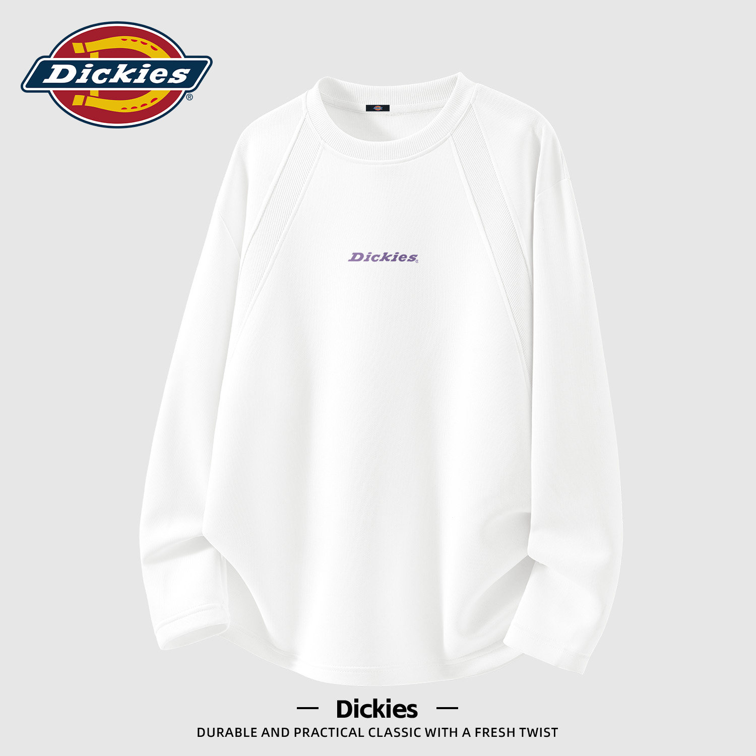 Dickies重磅解构插肩长袖T恤男
