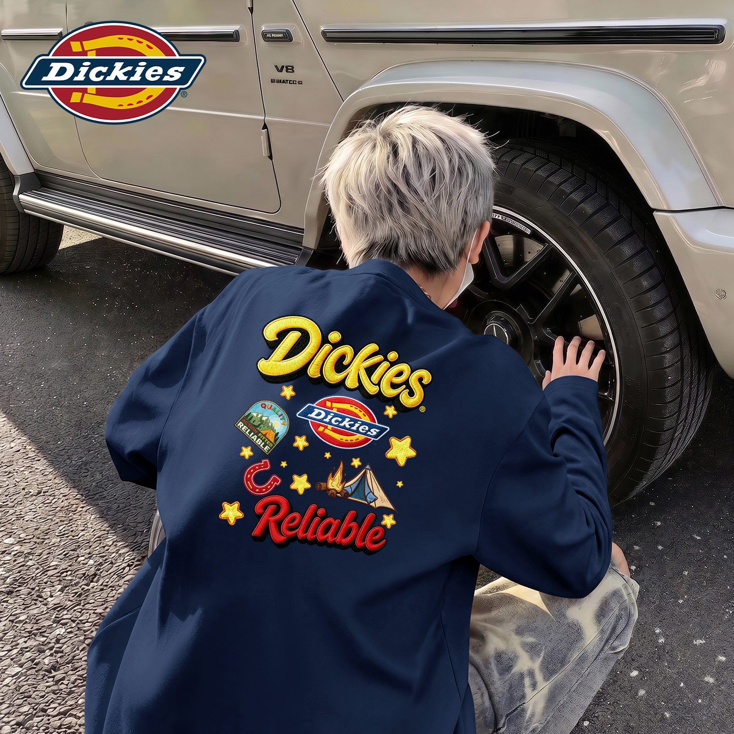 Dickies藏青色长袖T恤男
