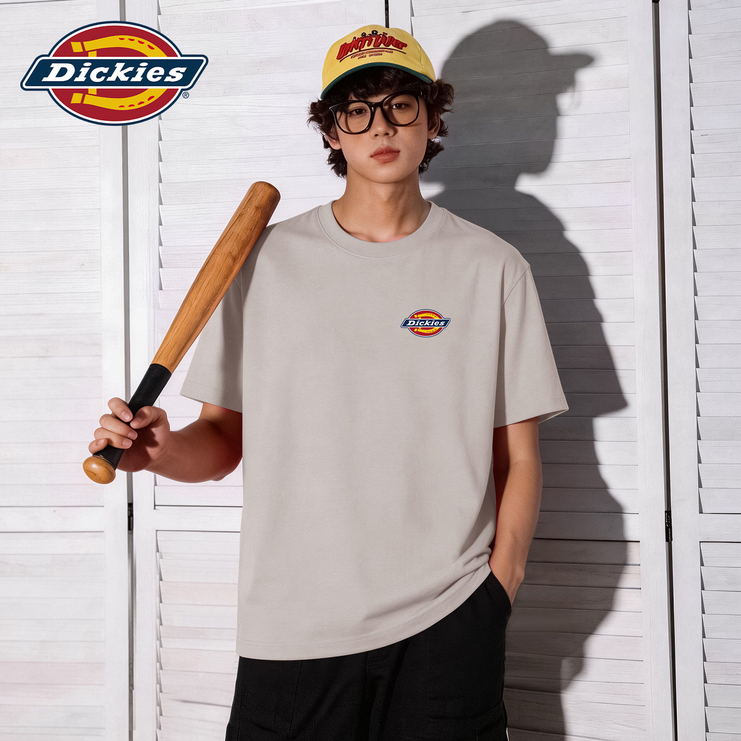 Dickies高克重纯棉圆领短袖T恤男2026夏季新款休闲百搭半袖打底衫