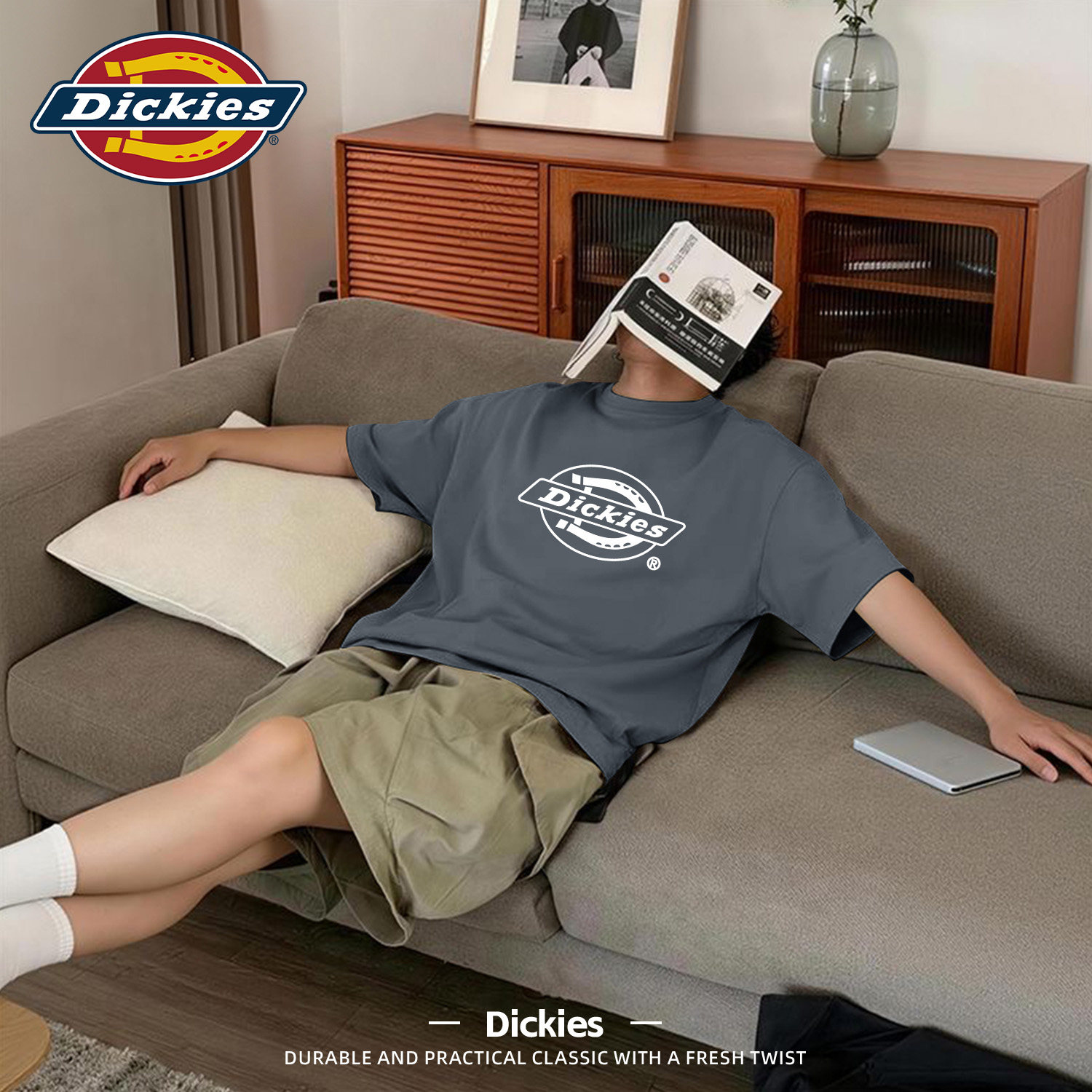 Dickies铁灰色青少年短袖T恤男款