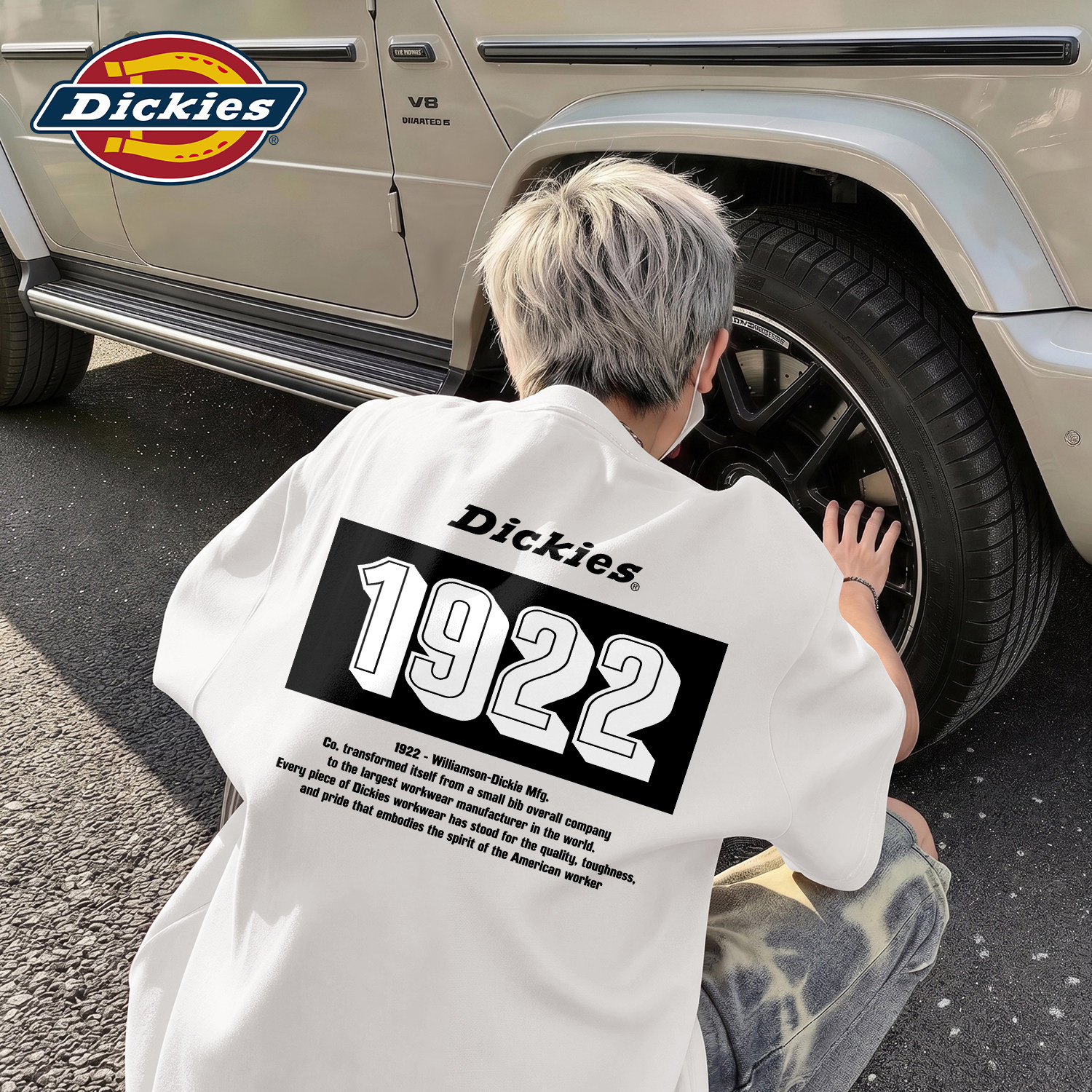 Dickies白色纯棉短袖T恤男款2026夏季新款美式涂鸦印花体恤衫百搭