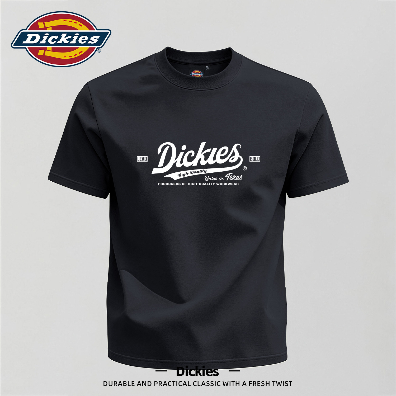 Dickies黑色纯棉短袖T恤男