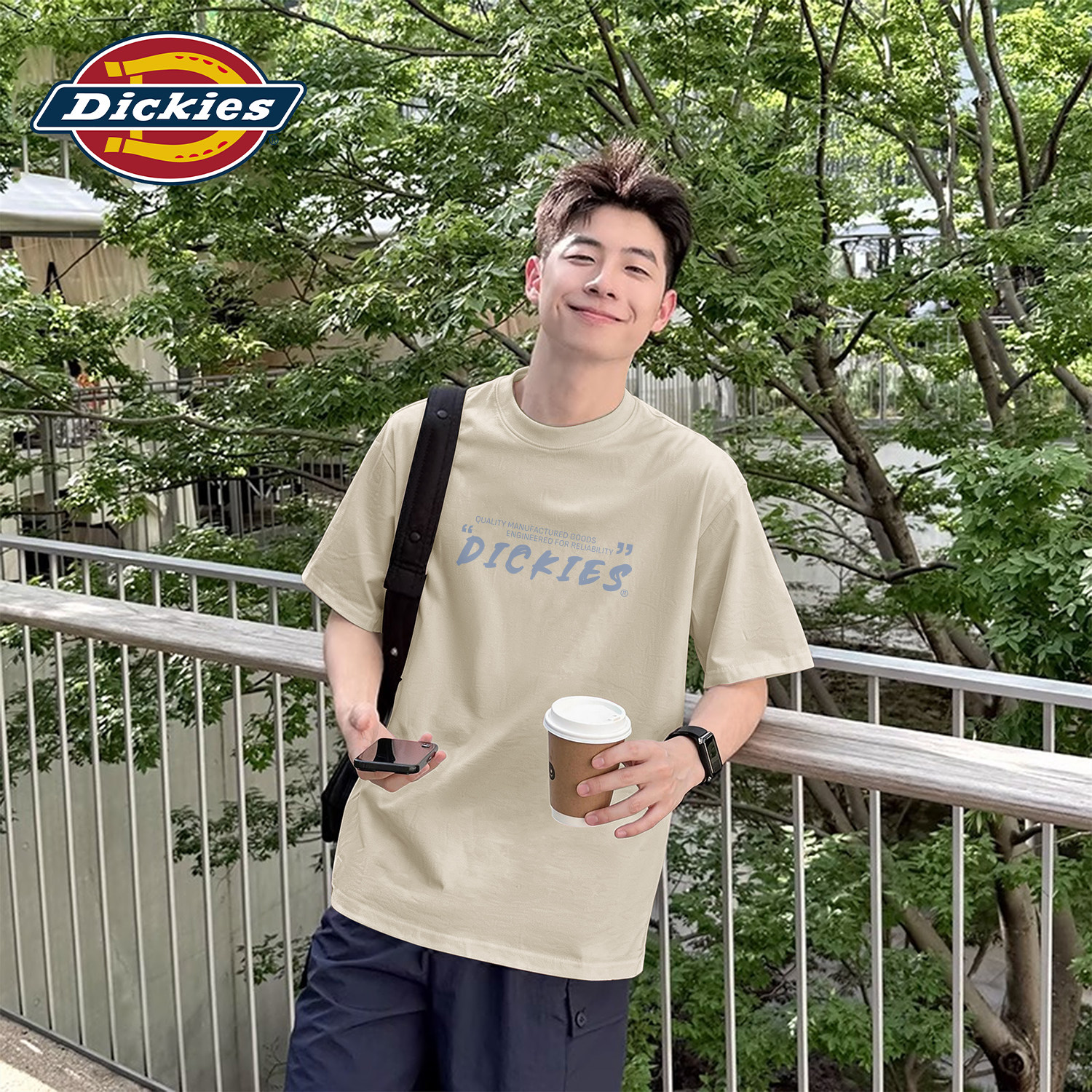 Dickies纯棉薄款短袖T恤男生2026新款夏季休闲百搭基础款打底衫潮