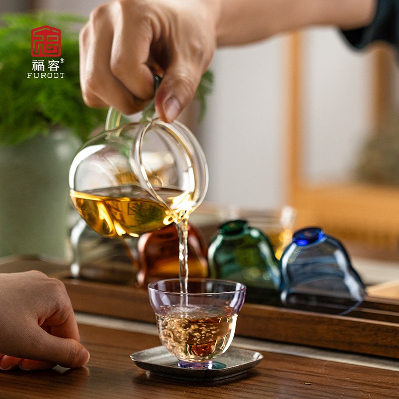 福容福禄杯品茗杯家用创意小茶杯高硼硅玻璃耐高温主人杯功夫茶具