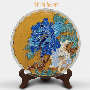 雅琅晶牡丹花摆件客厅办公桌中式家居饰品搬家礼物乔迁新居礼品