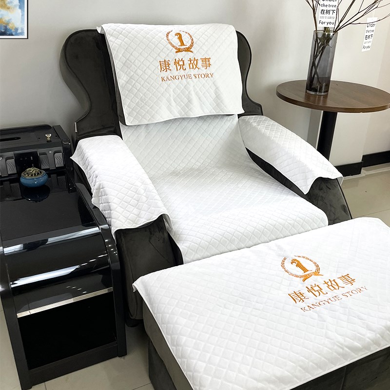 足疗浴店沙发巾垫罩四件套防滑扶手巾洗脚椅按摩美容床单按摩专用图片