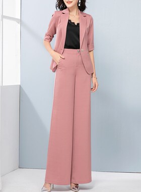 美妃雅高端西装套装女薄款2024年新款时尚OL气质休闲职业装两件套