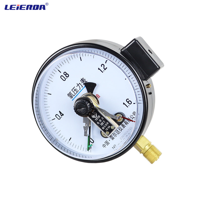 雷尔达 氧气电接点压力表YOX100禁油220v 380v压力控制开关磁助式